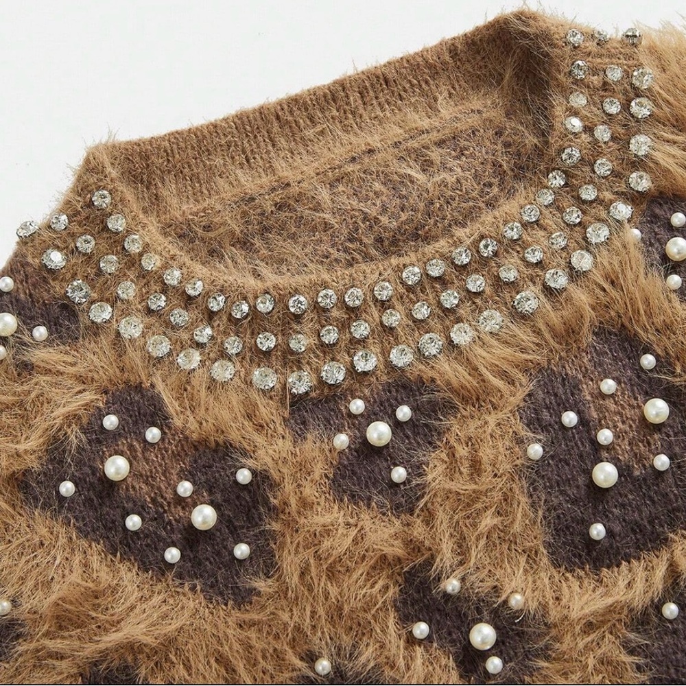 Anewsta Brown Leopard Print Sweater - Picture 5 of 6